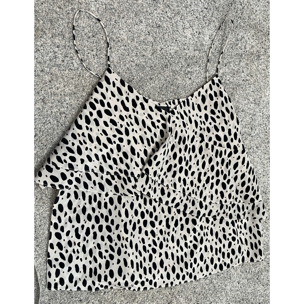 NWT J. Crew Women's 100% Silk Tiered Cami Sz 2 Leopard Strap Boho Feminine City - Picture 3 of 12